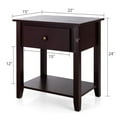 thumbnail image 2 of Gymax 2PCS Nightstand Sofa End Side Table W/ Storage Drawer Bottom Shelf Espresso, 2 of 8