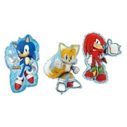 Sonic the Hedgehog Miles Tails Prower and Knuckles Set of 3 Character Mylar Foil Balloons