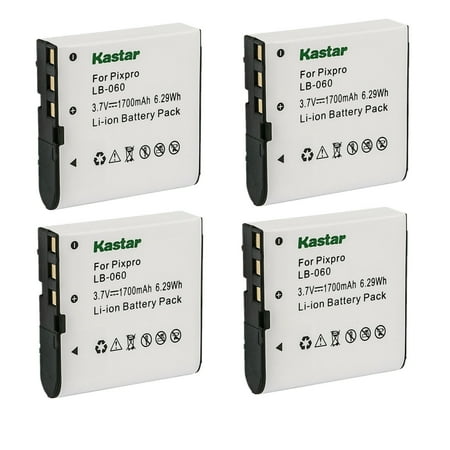 Image of Kastar 4-Pack Battery Replacement for GE GB-60 Battery GE GE X600 GE General Imaging Power Pro X600 Digital Camera SOSUN Sosun 301S-Plus Camera Camcorder