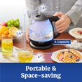 thumbnail image 4 of EKT1001 Electric 1.0L BPA-Free 1100W Glass Kettle Cordless 360° Base, Stylish Blue LED Interior, Handy Auto Shut-Off Function – Quickly Boil Water For Tea & More, Black, 4 of 5