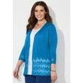 thumbnail image 3 of Catherines Women's Plus Size Pointelle Chevron Cardigan, 3 of 6