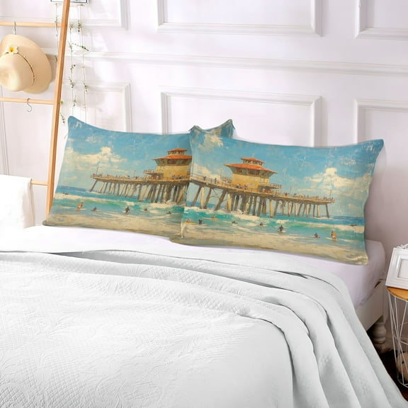 Pillow Case Plush Pillow The Life Of Beach Pier Case standard size/King size/Queen size Bed Pillow Pillowcases