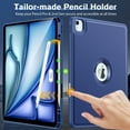 thumbnail image 3 of MoKo for iPad Air 13 Inch Case M2 2024/ iPad Pro 12.9 Case (6th/5th Gen 2022/2021) with Pencil Holder, Smart Protective Cover for iPad Air 13 inch with Back Trifold Stand, Auto Wake/Sleep, Navy Blue, 3 of 8