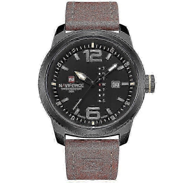 2017 NEW NAVIFORCE Fashion Brand Men Sports Watches Men\'s Waterproof Leather Quartz Clock Man military Watch Relogio Masculino" 26-27s