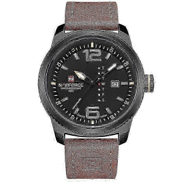 2017 NEW NAVIFORCE Fashion Brand Men Sports Watches Men\'s Waterproof Leather Quartz Clock Man military Watch Relogio Masculino" 26-27s