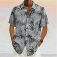 thumbnail image 1 of Chemise Décontractée à Manches Courtes Douce Hawaïenne à Col Rabattu Imprimé Noix de Coco pour Hommes Été, 1 of 5