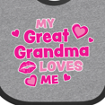 thumbnail image 4 of Inktastic Valentine's Day My Great Grandma Loves Me Hearts and Lips Boys or Girls Baby Bib, 4 of 4
