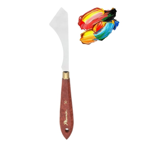 Pack of 1 Palette Knife No.30, 8.2" Long with Stainless Steel Flexible Spatula Pallet Knife and Wood Handle for Scraping, Mixing, Oil Acrylic Painting Canvas