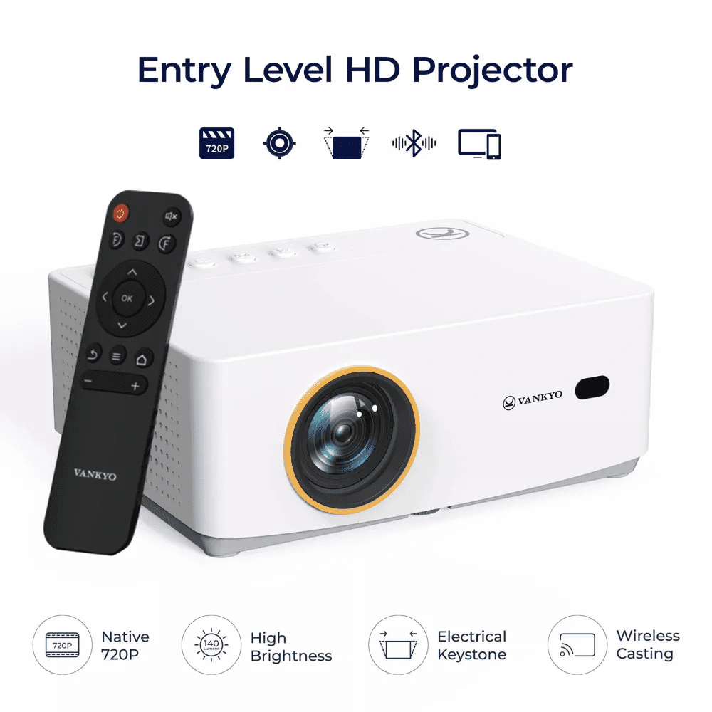 Vankyo Leisure 470W 720P Portable Projector with Wireless