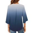 thumbnail image 6 of Tshirt Women Womens Tops 3/4 Tiered Bell Sleeve V Neck Gradient Printed Blouses Work Tunic Shirts, 6 of 6