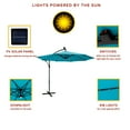 thumbnail image 4 of FLAME&SHADE 10 ft Cantilever Offset Solar Powered Outdoor Patio Umbrella with LED Lights and Cross Base Stand, Aqua Blue, 4 of 7