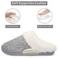 thumbnail image 4 of Womens House Slippers Knit Memory Foam Slipper Faux Fur Slip on Bedroom Slipper Indoor Outdoor Grey, Size 5-5.5, 4 of 6