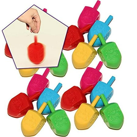 Plastic Dreidel - Super Traditional Hanukah Party Dreidels Spin Game 25 per Pack