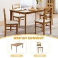 thumbnail image 3 of Homefun 5 Piece Solid Wood Dining Set Natural Wood Grain Rectangle Table 4 Chairs Farmhouse Kitchen Table Set, 3 of 7