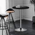 thumbnail image 5 of Magshion Round Bistro Pub Table, 23.6" Adjustable Height Bar Table with Metal Leg and Base, Black, 5 of 8