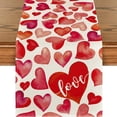 thumbnail image 1 of Décorations de la Saint-Valentin Drapeaux de Table Imprimé Cœur de la Saint-Valentin Tapis de Cuisine de Fête, 1 of 5
