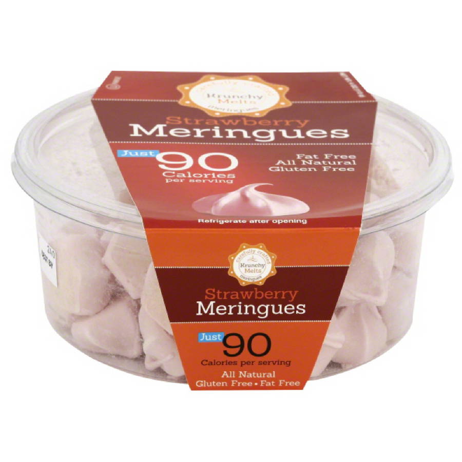 Krunchy Melts Strawberry Meringues Cookies, 4 oz, (Pack of 12