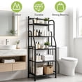 thumbnail image 4 of 5 Tier Bathroom Storage Shelf, 5-Tier Large Capacity Shelf Organizer, Multifunctional Storage Rack, Heavy Duty Storage Shelves Display Organizer for Balcony, Kitchen, Bathroom, Living Room, 4 of 6