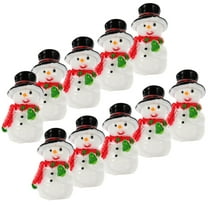 GAXIRE 10Pcs Miniature Snowman Figurines Multi-Color Resin Accessories for Christmas Party Home Decoration
