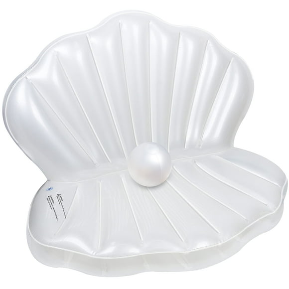 Flotador inflable con forma de concha marina Zcaukya Giant Clam, 1,15 m, con perla