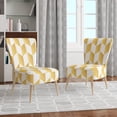 thumbnail image 4 of Designart "Gold And White Geometric Pattern I" Upholstered Mid-Century Accent Chair - Arm Chair, 4 of 5