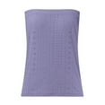 thumbnail image 6 of Otntypg Women's Crochet Tube Tops Cute Summer Solid Color Bandeau Tank Casual Strapless Blouse Off The Shoulder Tunic Shirts Purple#01 S, 6 of 6