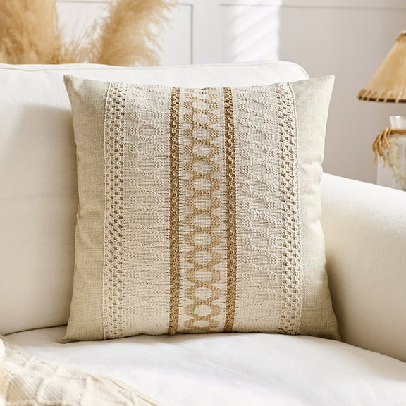 XmhyTop-A Boho Pillow 45*45cm Decorative Throw Pillow, 1 Piece Rustic Pillow, Farmhouse Boho Throw Pillow, Minimalist Boho Pillow for Sofa Couch,B05