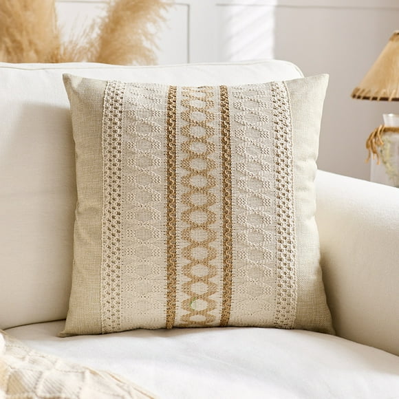 XmhyTop-A Boho Pillow 45*45cm Decorative Throw Pillow, 1 Piece Rustic Pillow, Farmhouse Boho Throw Pillow, Minimalist Boho Pillow for Sofa Couch,B05