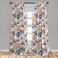 thumbnail image 2 of Floral Window Curtains, Nostalgic Roses and Purple Teal Leaves Vintage Times Garden Art, Lightweight Decor 2-Panel Set with Rod Pocket, Pair of - 28"x84", White Sand Brown and Dimgray, by Ambesonne, 2 of 3