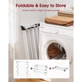 thumbnail image 3 of Sakugi Clothes Drying Rack, Foldable Metal Laundry Dryer for Outdoor, Balcony & Laundry Room Organization, White, 29.2" x 11.2" x 37.0", 3 of 9