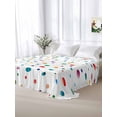 thumbnail image 5 of Colorful Polka Dot King Size Flat Sheet, Wrinkleproof & Fadeproof Cooling Flat Bed Sheet Only, Rainbow Point Vibrant Breathable Soft Bedding Top Sheets 105 x 98 Inches, 5 of 8