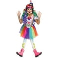 thumbnail image 2 of Girls Crazy Color Clown Costume, 2 of 3