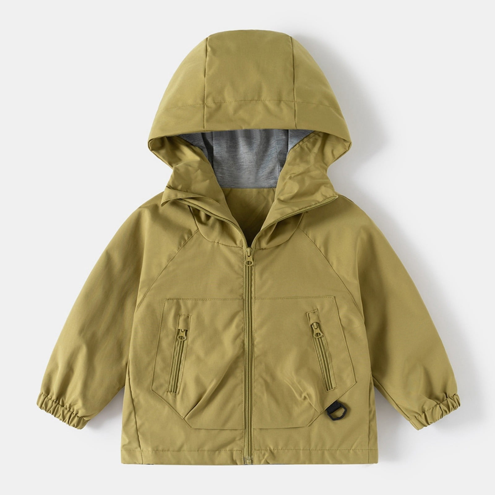 XQYLOS Veste de Randonnée Imperméable pour Enfants avec Multi-Poches, Imperméable à Capuche pour Aventures en Plein Air, Garçons Filles Coupe-Vent Cargo