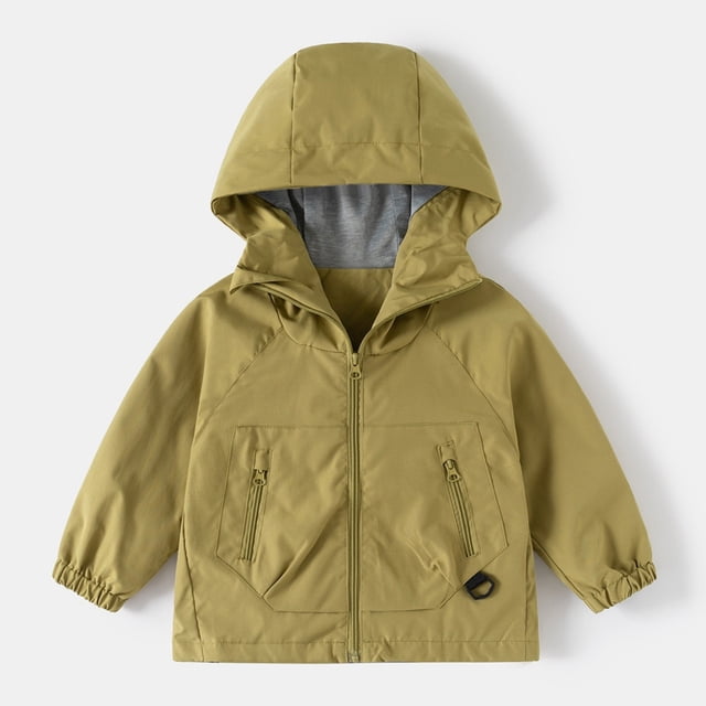 XQYLOS Veste de Randonnée Imperméable pour Enfants avec Multi-Poches, Imperméable à Capuche pour Aventures en Plein Air, Garçons Filles Coupe-Vent Cargo