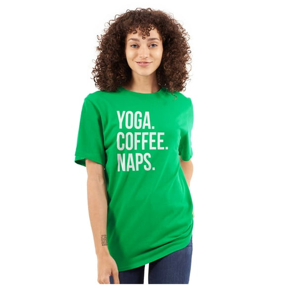 Yoga Coffee Naps Meditation Fitness Women's Plus Size Graphic Tee Brisco Brands 5X