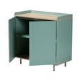 thumbnail image 3 of Baxton Studio Tavita Mid-Century Modern Two-Tone Mint Green and Oak Brown Finished Wood 2-Door Sideboard Buffet, 3 of 7
