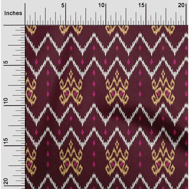 oneOone Polyester Lycra Fabric Paisley & Chevron Ikat Print Sewing Fabric BTY 56 Inch Wide