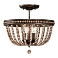 thumbnail image 3 of Ovid 16 in. 3-Light Indoor Matte Brown Finish Semi-Flush Mount Ceiling Light with Light Kit, 3 of 5