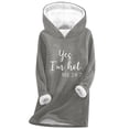 thumbnail image 2 of RKSTN Blouses pour Femmes Imprimé Numérique Peluche et Épaissi Mode Décontractée Manches Longues à Capuche Col Rond Chandail en Molleton Blouses pour Femmes Habillées Décontractées, 2 of 3