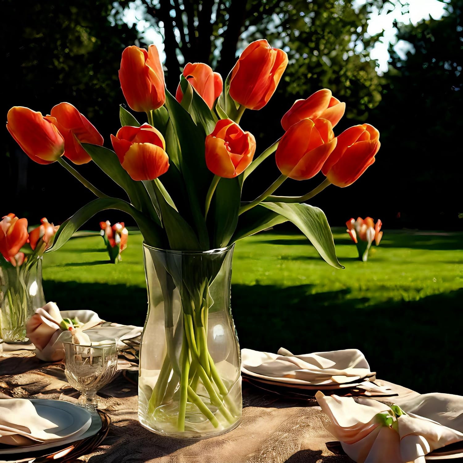 10pcs White Faux Silk Tulips Flowers Fake Flowers Bouquets 13.5" Mother's Day Easter Valentine’S Day Gifts in Home Kitchen Wedding Dining Table Decorations Aesthetic No Odor