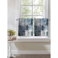 thumbnail image 3 of Blue Grey Half Window Curtains 24 Inches Long, Abstract Art Oil Painting Modern Geometric Window Treatment Curtain Drapes, Short Curtains Tiers for Kitchen Over Sink, 27.5"x24", 2 Panels, 3 of 7