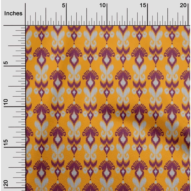 oneOone Cotton Poplin Fabric Paisley Ikat Print Fabric By Yard 42 Inch Wide