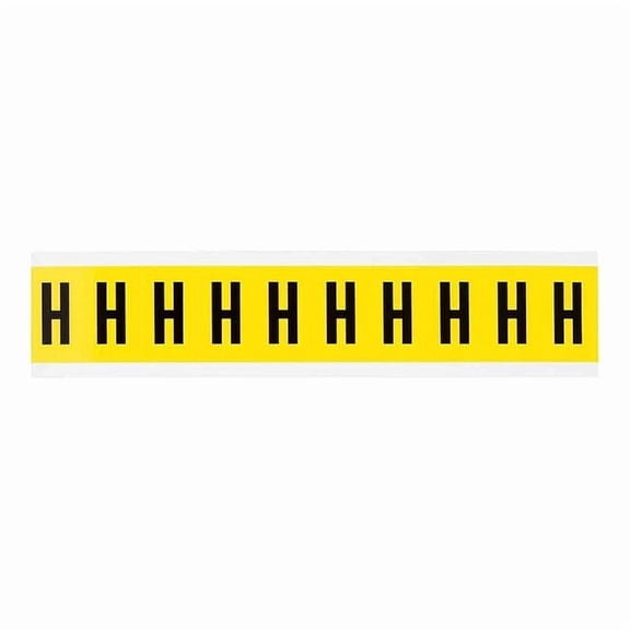 Brady Letter Label, H, 1-1/2in.Hx7/8in.W, Vinyl 3430-H