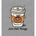 thumbnail image 2 of Just Fall Things Pumpkin Spice Latte Youth Heather Gray Long Sleeve Hoodie-Small, 2 of 6