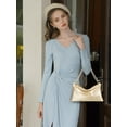 thumbnail image 5 of Women’s Satin Evening Bag Clutch Purse Handbag for Women Wedding Shoulder Bag with 2 Chains for Formal Cocktail Party, 5 of 7