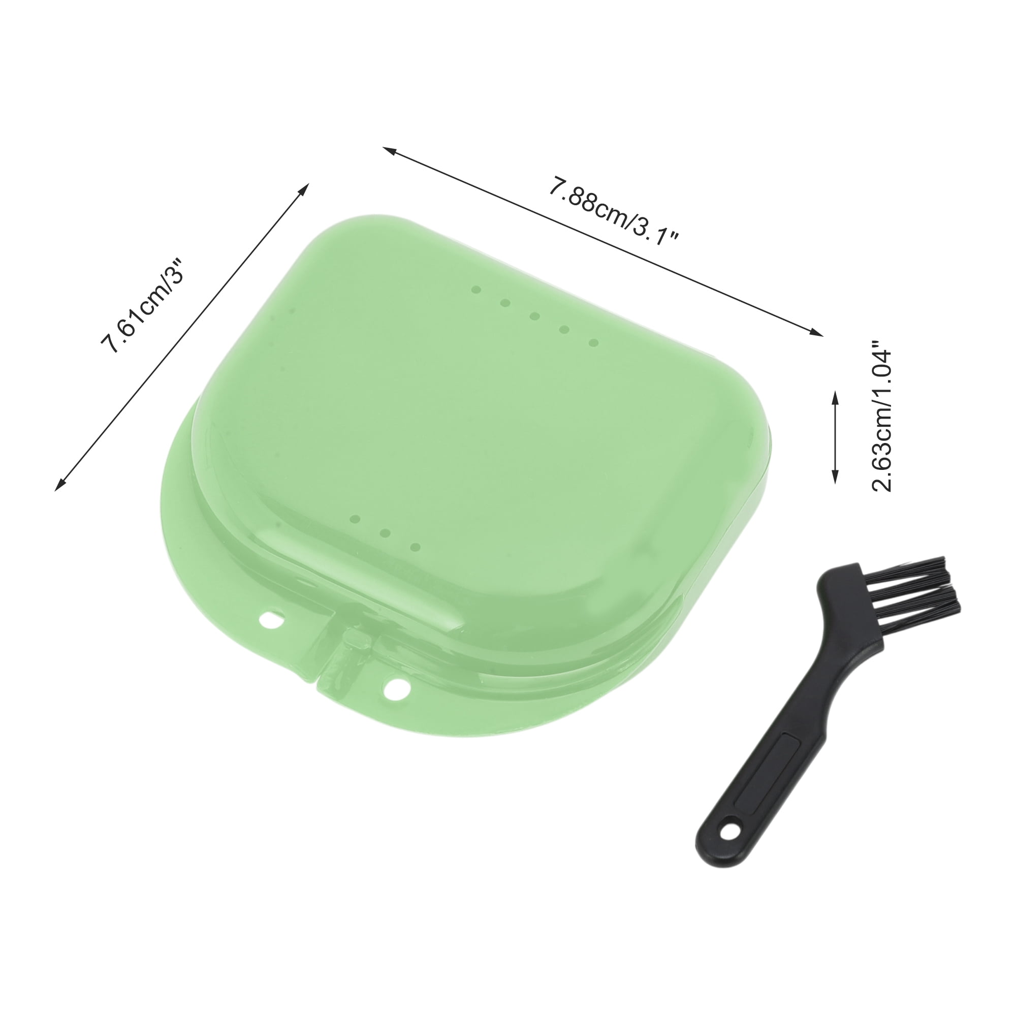 Unique Bargains Mini Braces Box with Brush 1 Set Light Green