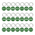 thumbnail image 1 of Uxcell Number Key Tags 1-50, 30mm Round Aluminum Metal Number Tags with Key Rings, Green, 1 of 7