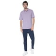 thumbnail image 5 of AVA Athletica Men's Polo Collar Moisture-Wick Active Wear Fine Striped T-Shirt; Pink; XL, 5 of 6