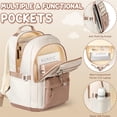 thumbnail image 3 of 3PCS Teen Backpacks Set with Lunch Pack Pencil Case, Lightweight Waterproof Daypack Travel Bookbag, Green & Beige, 3 of 9
