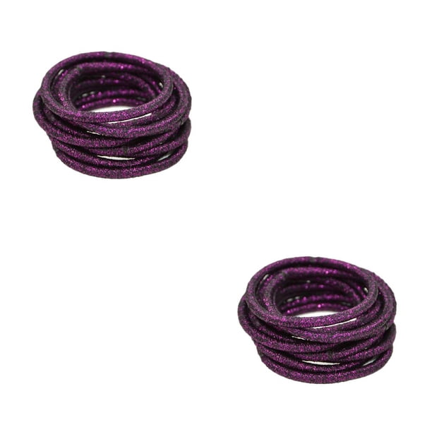 Guardurnaity 10 piezas de bandas para el cabello, diadema ostentosa, soporte protector decorativo ajustable sin costuras para mujeres, accesorios de morado negro 2Conjunto